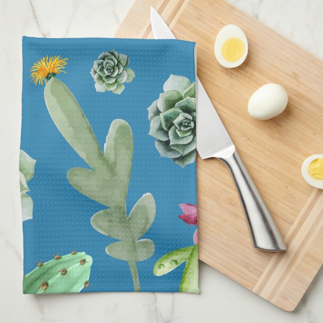 Cactus Pattern 5 Kitchen Towel (Quarter Fold)