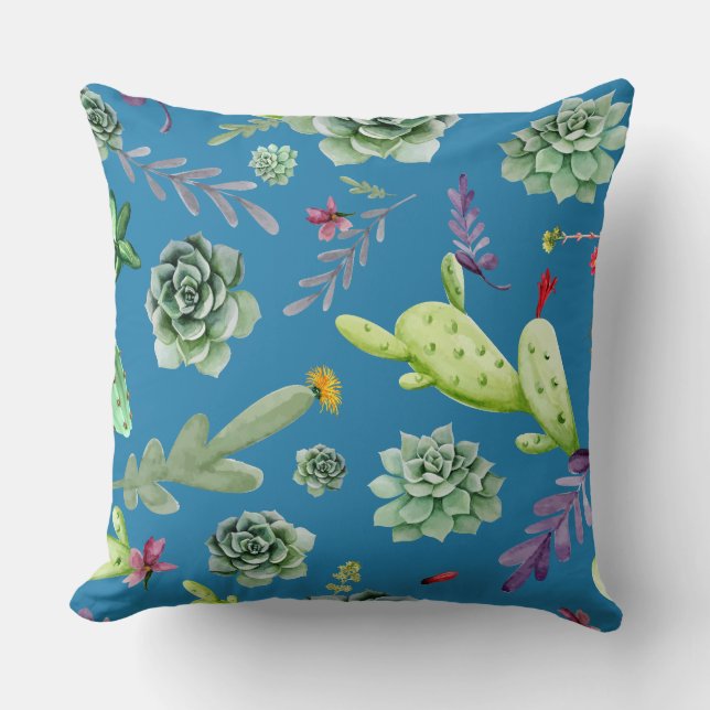Cactus Pattern 5 Throw Pillow (Front)