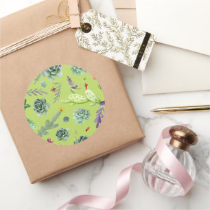 Cactus Pattern 6 Classic Round Sticker