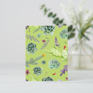 Cactus Pattern 6 Holiday Postcard