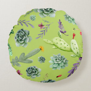 Cactus Pattern 6 Round Pillow