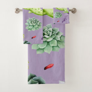 Cactus Pattern 7 Bath Towel Set