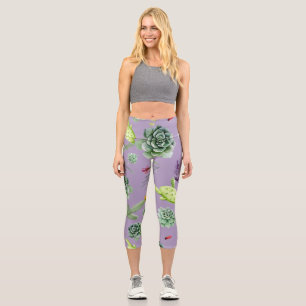 Cactus Pattern 7 Capri Leggings