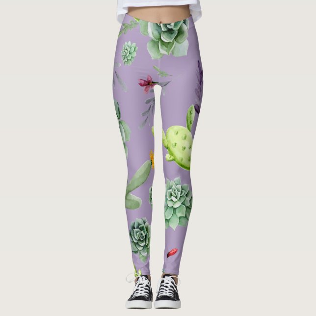 Cactus Pattern 7 Leggings (Front)