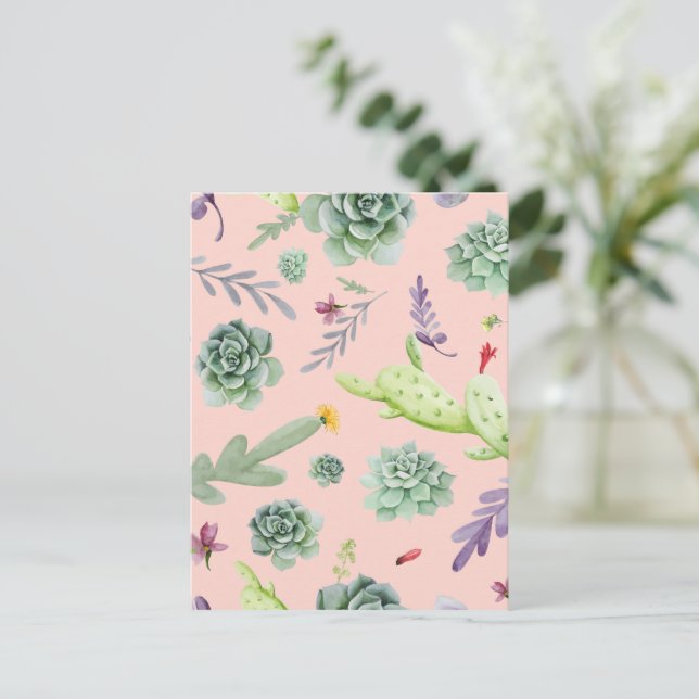 Cactus Pattern 8 Postcard (Standing Front)