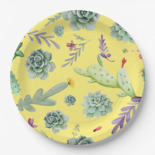 Cactus Pattern 9 Paper Plate