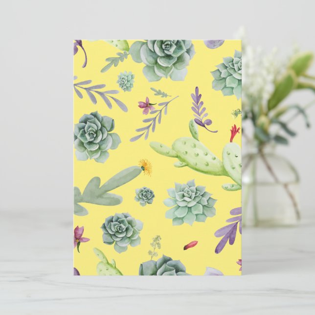 Cactus Pattern 9 Thank You Card (Standing Front)
