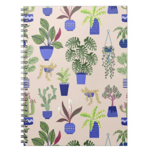 Cactus Pattern Blush Pink Notebook