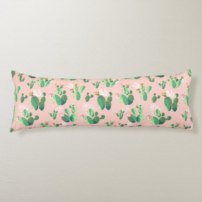 Cactus Pattern Body Pillow (Front)