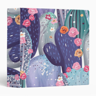 Cactus Pattern Colourful Watercolor Binder