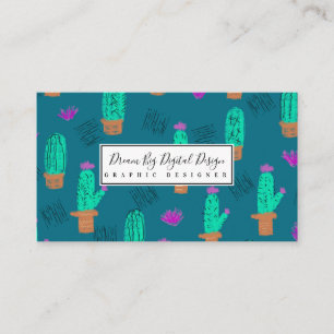 Cactus Pattern Event Florist Stylist Designer Business Card