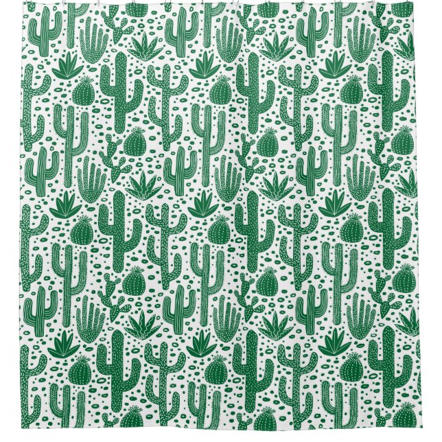 Cactus Pattern - Forest Green and White (Front)