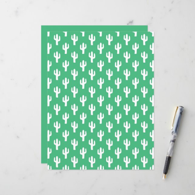 Cactus Pattern Green Desert Saguaro Southwest Fun (Front/Back In Situ)