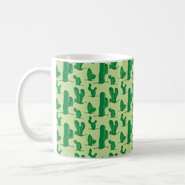 cactus pattern. hand drawing pattern. seamless han coffee mug (Left)