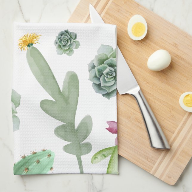 Cactus Pattern Kitchen Towel (Quarter Fold)