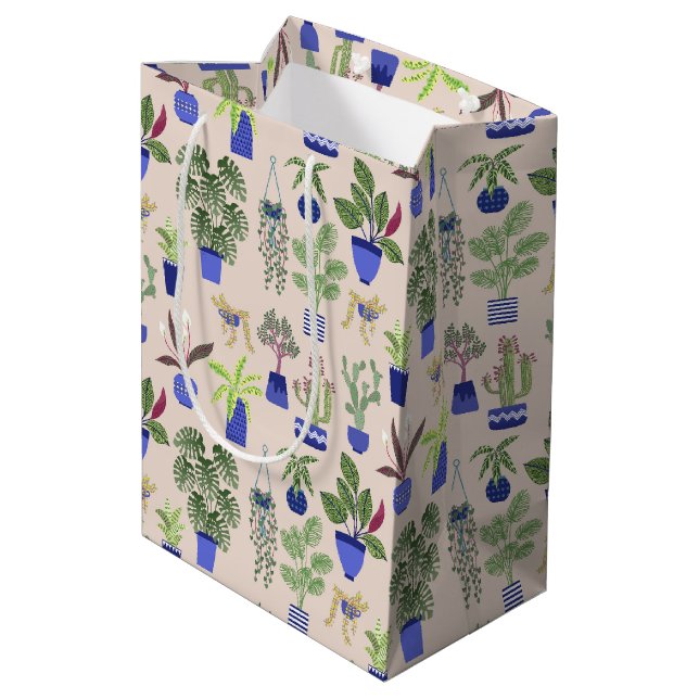 Cactus Pattern Medium Gift Bag (Back Angled)
