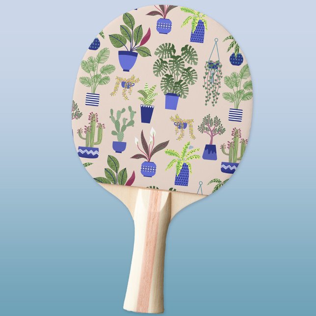 Cactus Pattern Ping Pong Paddle (Cactus succulent cacti houseplant ping pong paddle)