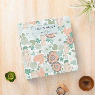 Cactus Pattern Rental Guide Book Binder