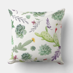 Cactus Pattern Throw Pillow