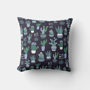 Cactus pattern throw pillow