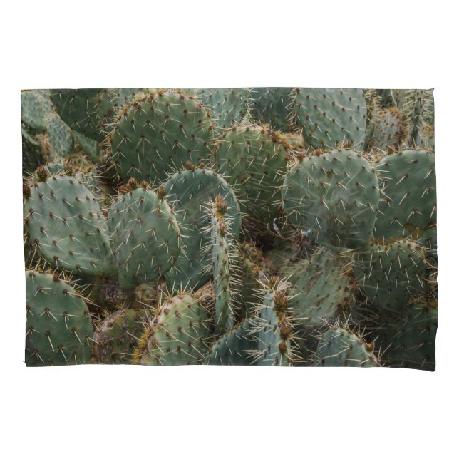 Cactus pattern: trendy Opuntia ficus-indica. Pillowcase (Front)