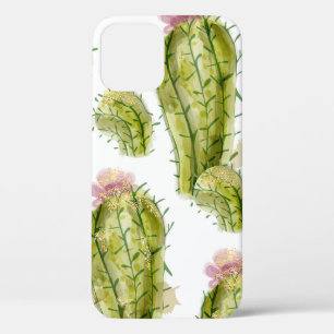 Cactus pattern watercolor iPhone 12 case
