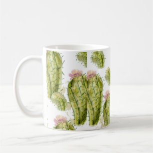 Cactus pattern watercolor coffee mug