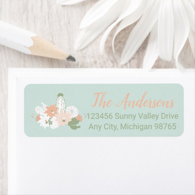 Cactus Peach Green Personnalisable (En situation)