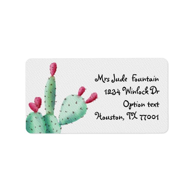 Cactus peinture Retourner Adresse Étiquette (Devant)