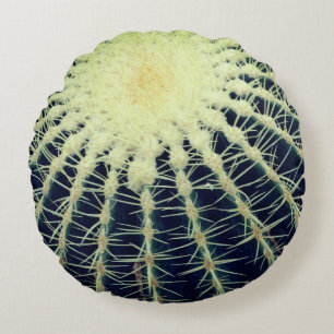 Cactus photography  round pillow