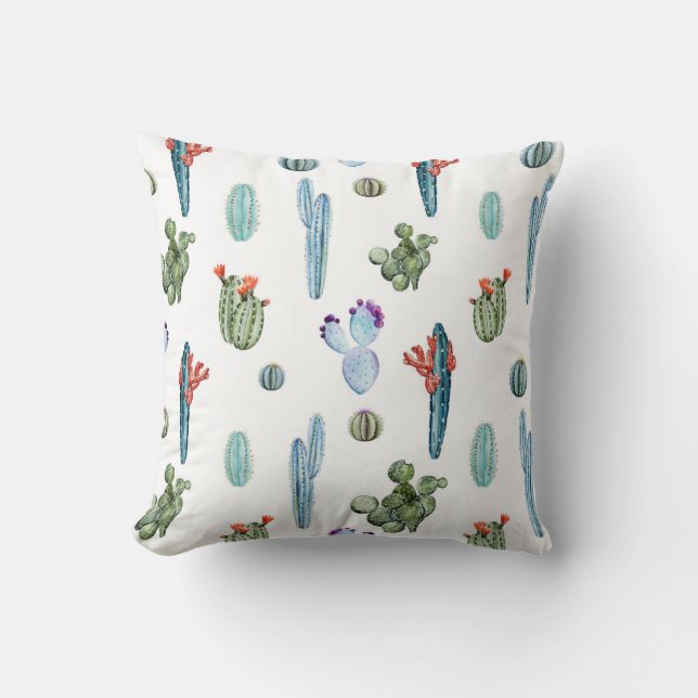 Cactus pillow (White) (Front)