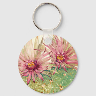 Cactus Pink Blossoms Keychain