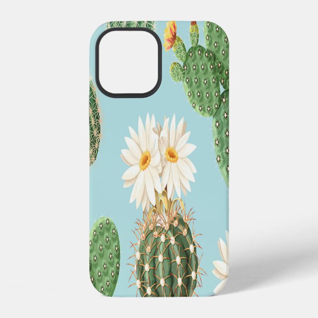 Cactus, pink flowers: light decor iPhone case (Back)