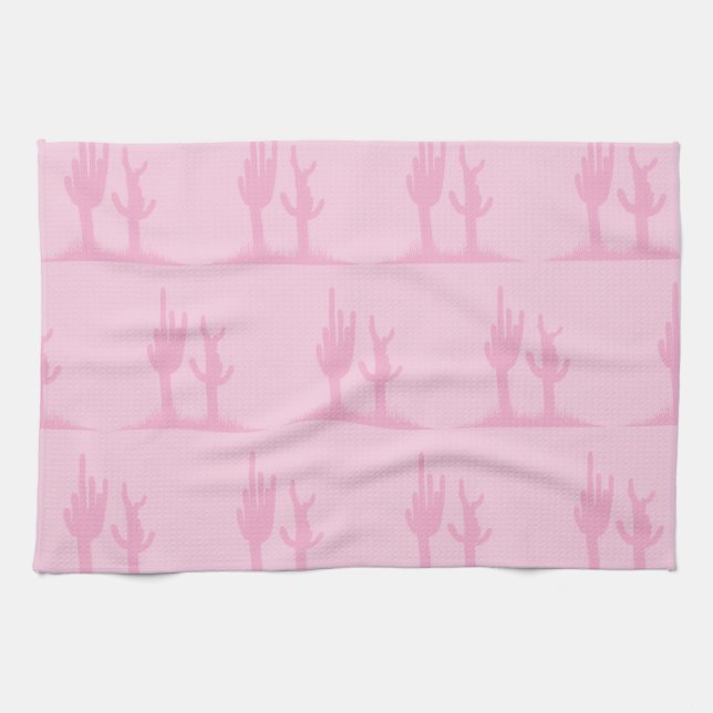 Cactus pinks kitchen towel (Horizontal)