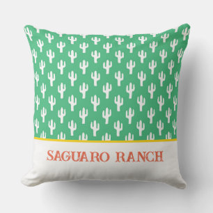 Cactus PLACE Modern Desert Southwest Colourful Throw Pillow