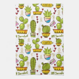 Cactus plant background kitchen towel