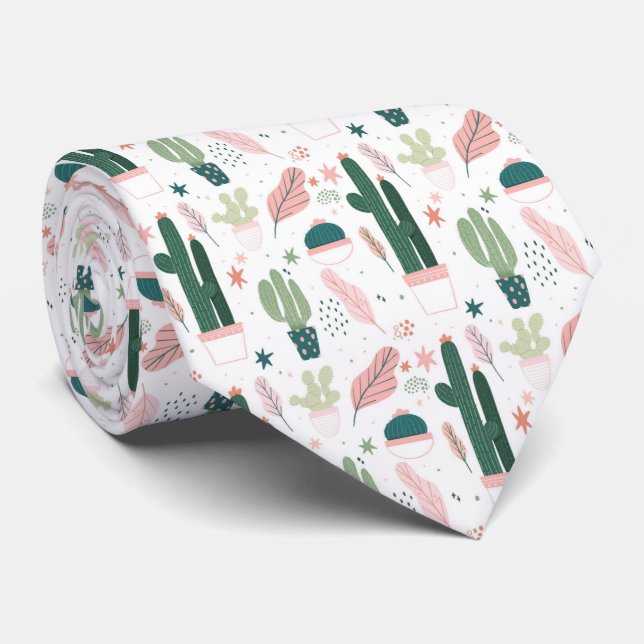 Cactus Plant Neck Tie (Rolled)