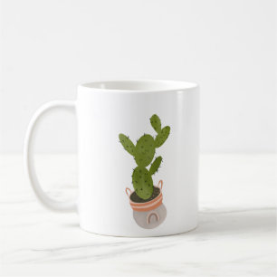 Cactus Plant Rainbow Basket Hand Drawn Coffee Mug