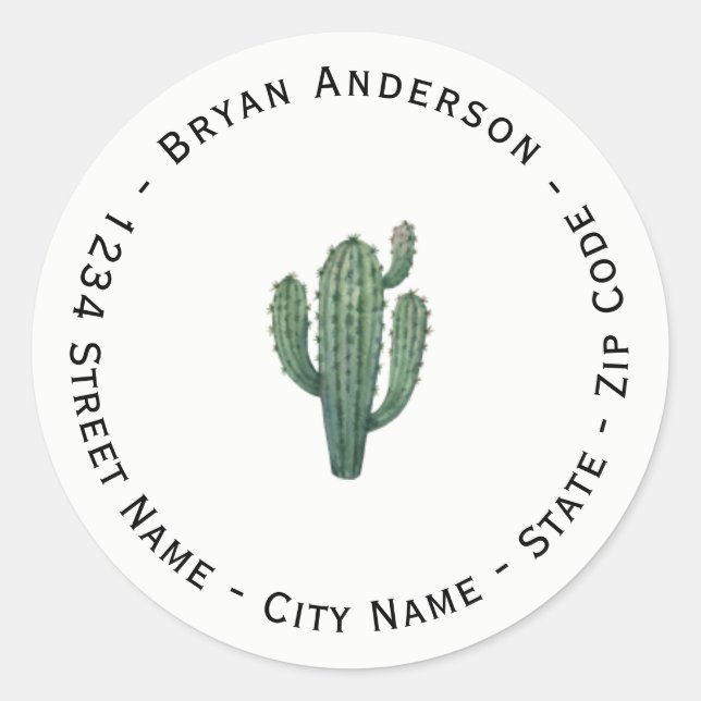 Cactus Plant Return Address Label (Front)