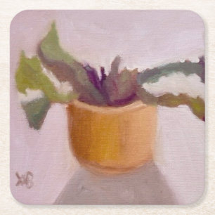 Cactus Plant Square Paper Coaster