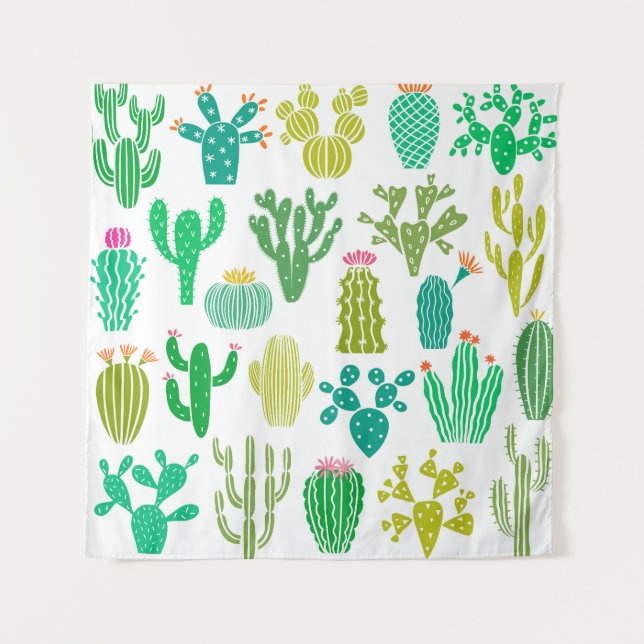 Cactus plant: vintage floral set. tapestry (Front)