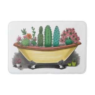 Cactus Plants Bath Mat