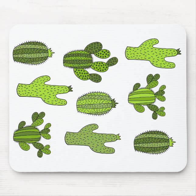 Cactus Plants, Botanical, Cute Cactus, Gardening Mouse Pad (Front)