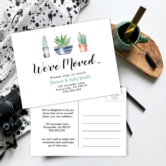 cactus plants Change of address we've moved  Announcement Postcard (Creator Uploaded)