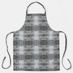 Cactus Plants On Wood Planks Black And White Photo Apron