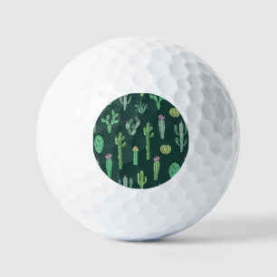Cactus Plants: Vintage Seamless Background Golf Balls