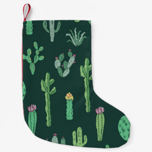 Cactus Plants: Vintage Seamless Background Small Christmas Stocking