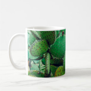 Cactus, prickly pear cactus ,cactus spines, close coffee mug