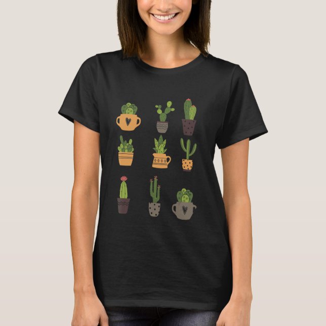 Cactus Prickly Saguaro Pear Barbary Fig Golden Bar T-Shirt (Front)