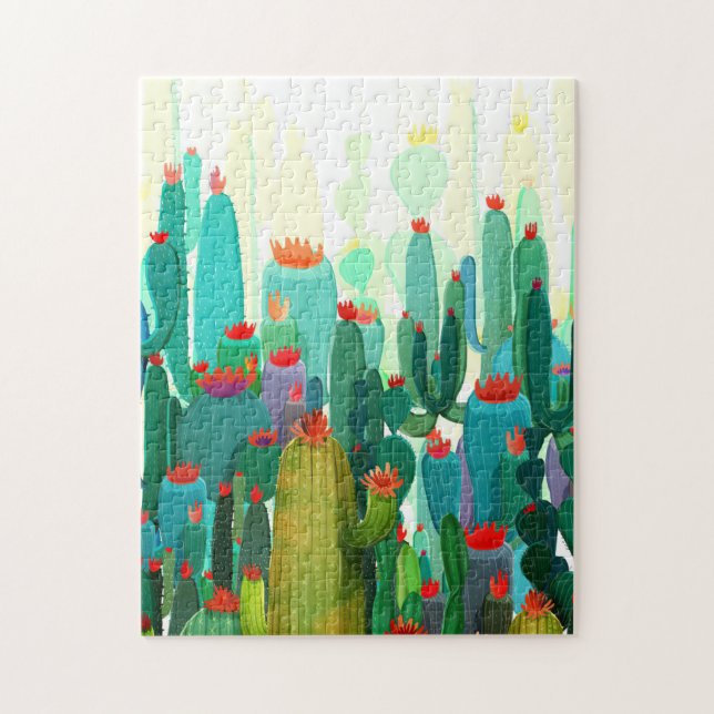 Cactus Print | A Lot Of Cactus Jigsaw Puzzle (Vertical)